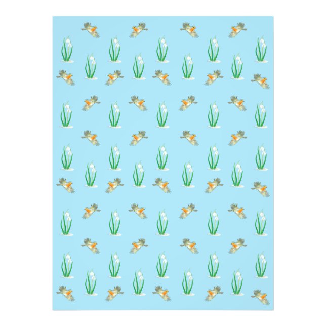 Foto Robins rojos y gotas de nieve (Frente)