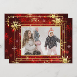 Foto Rojo Dorado Copo de Nieve Navidad Fiesta