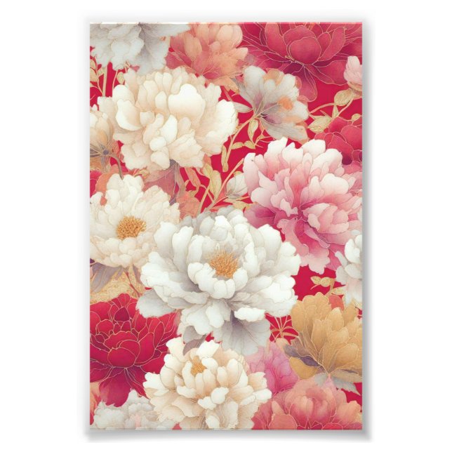 Foto Rojo floral elegante (Frente)