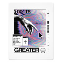 Romanos 8:31 Cyberpunk Mano De Dios Arte Glitch