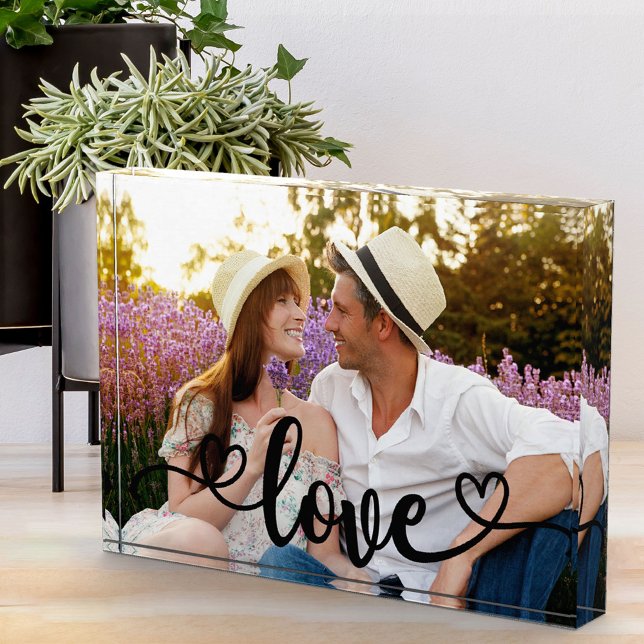 Foto romántica con amor y caligrafía cardiaca (Subido por el creador)