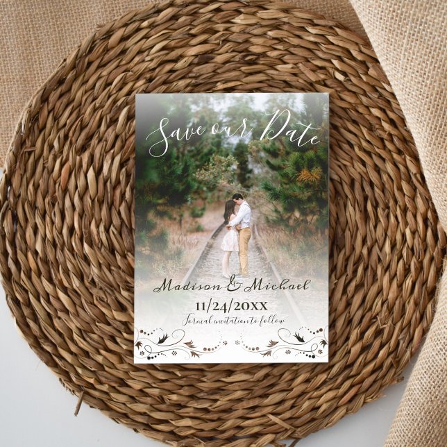 Foto Romántica suave salva el anuncio de la fecha (Soft Romantic Photo Save the Date)