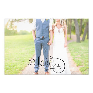 Foto Romántico Black Love Script Elegant Wedding