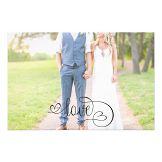 Foto Romántico Black Love Script Elegant Wedding