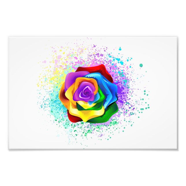 Foto Rosa arcoiris colorido (Frente)