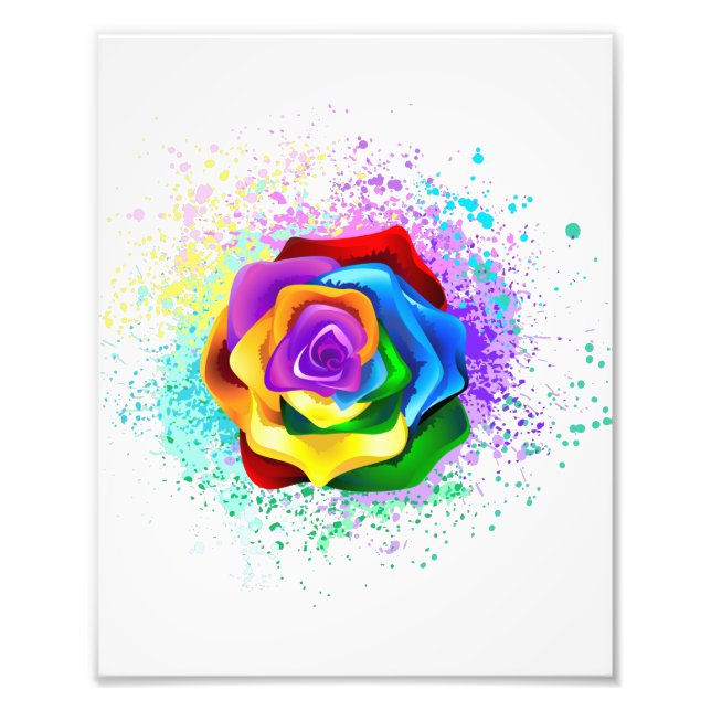 Foto Rosa arcoiris colorido (Frente)