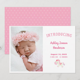 Foto rosa Invitación de recién nacidos bebés