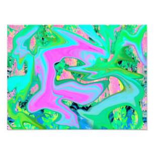 Foto Rosa Retro y Arte Líquido Azul Claro en Hortensia