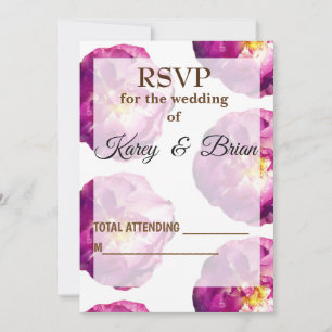 Foto rosa rosa, tarjeta de foto elegante RSVP, gui