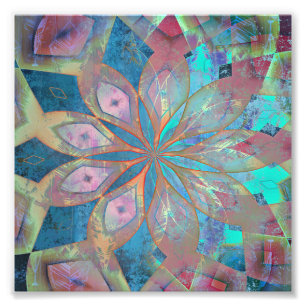 Foto Rosa y teja abstracta azul de la mandala