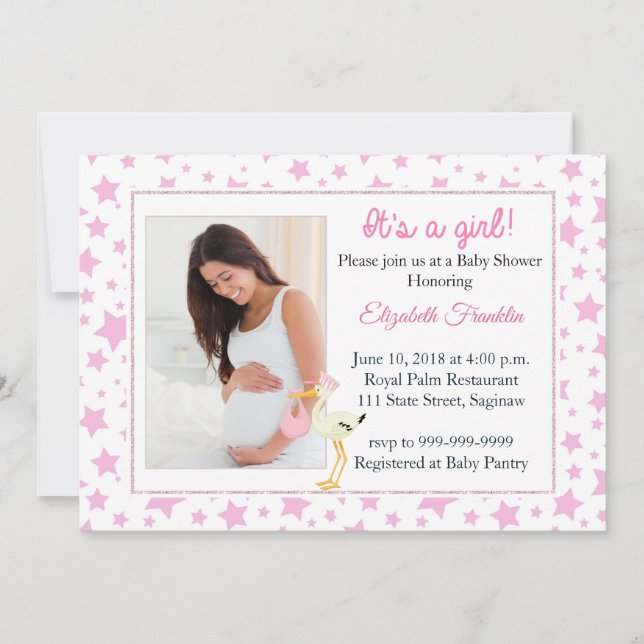 Foto rosada de la estrella es una invitación de (Anverso)