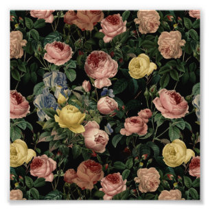 Foto Rosas de flores antiguas y sueños oscuros del patr
