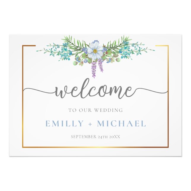 Foto Rosas de Flores Silvestres Azules y Boda de oro (Frente)