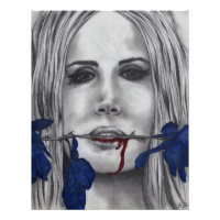 Rosas de Sangre Mujer Vampiro Arte de Terror Fanta