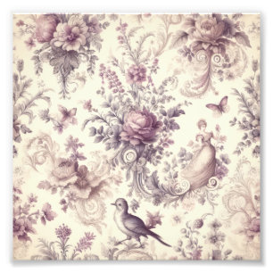 Foto Rosas Francesas Románticas Decoupage de Pájaros
