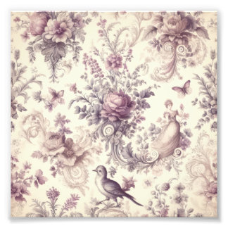 Foto Rosas Francesas Románticas Decoupage de Pájaros