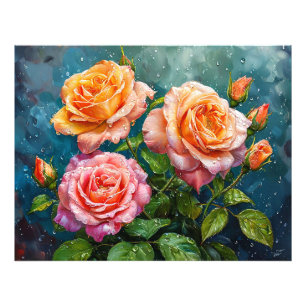 Foto Rosas Hermosas en Flor con gotas de agua