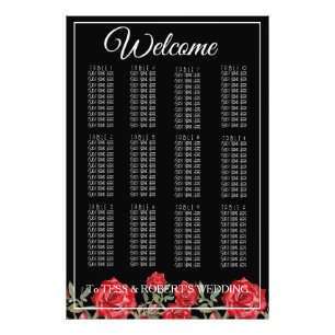 Foto Rosas Rojas Elegante Floral Asientos Negro Impresi