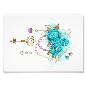 Foto Rosas turquesas con llaves