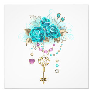 Foto Rosas turquesas con llaves