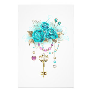 Foto Rosas turquesas con llaves