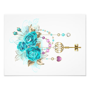 Foto Rosas turquesas con llaves