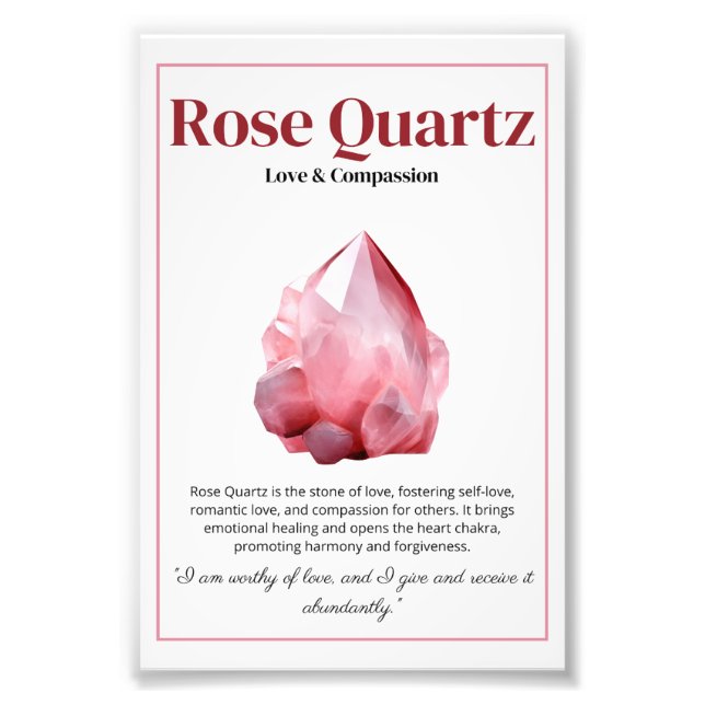 Foto Rose Quartz Crystal meaning poster (Frente)
