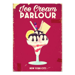 Foto Rótulo antiguo de Ice Cream Parlor Vintage
