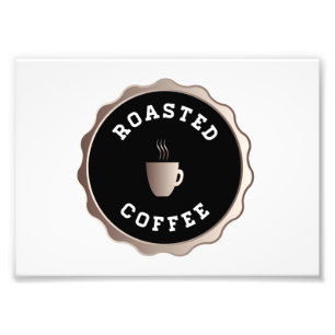 Foto Rótulo asado redondo del café