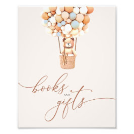 Foto Rótulo Baby Shower de libros y regalos con globos