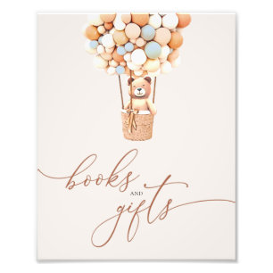 Foto Rótulo Baby Shower de libros y regalos con globos 