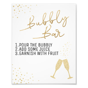 Foto Rótulo Black and Gold Bridal Brunch Bubbly Bar