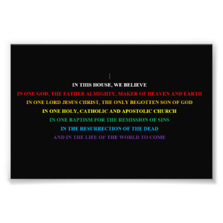 Foto Rótulo con Nicene Creed abreviado.