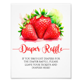 Foto Rótulo Cute Strawberry Diaper Raffle