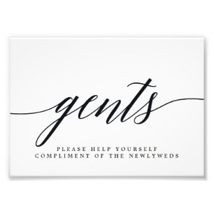 Foto Rótulo de baño Boda Gents Elija su tamaño