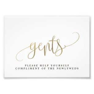 Foto Rótulo de baño Boda Gents Elija su tamaño