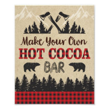 Rótulo de bar de cocoa caliente Lumberjack | Impre