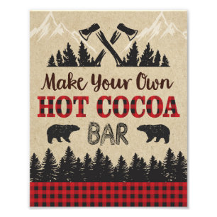 Foto Rótulo de bar de cocoa caliente Lumberjack Impre