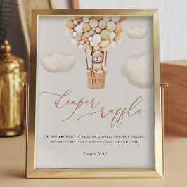 Foto Rótulo de Bear Balloons Diaper Raffle