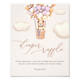 Foto Rótulo de Bear Balloons Diaper Raffle