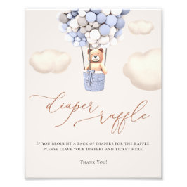 Foto Rótulo de Bear Balloons Diaper Raffle