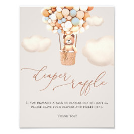 Foto Rótulo de Bear Balloons Diaper Raffle