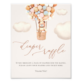 Foto Rótulo de Bear Balloons Diaper Raffle