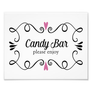 Foto Rótulo de Boda bufé con dos Hearts Candy Bar