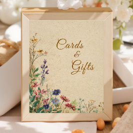 Foto Rótulo de Boho Boda de flores silvestres en la fro