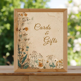 Foto Rótulo de Boho Boda de flores silvestres en la fro