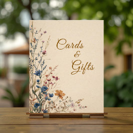 Foto Rótulo de Boho Boda de flores silvestres en la fro