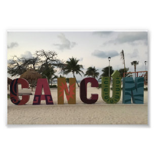 Foto Rótulo de Cancun - Playa Delfines, impresión de la