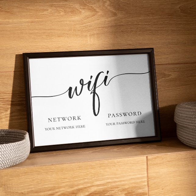Foto Rótulo de contraseña Wi-Fi de caligrafía mínima (Subido por el creador)