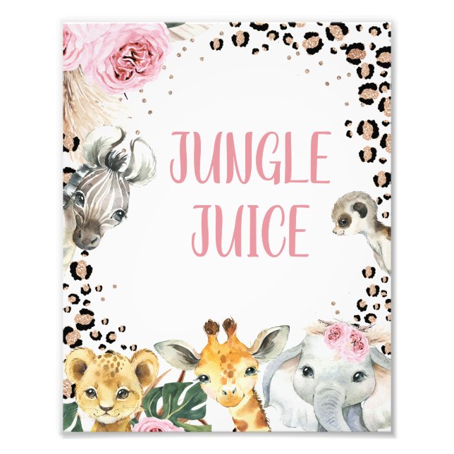 Foto Rótulo de cumpleaños Boho Floral Safari (Frente)